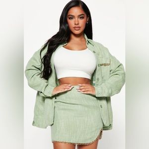 Fashion nova. Marleigh tween skirt set. Green. Xl